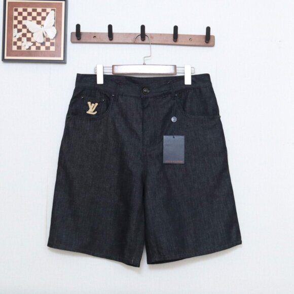 LOUIS VUITTON lettering denim shorts size34